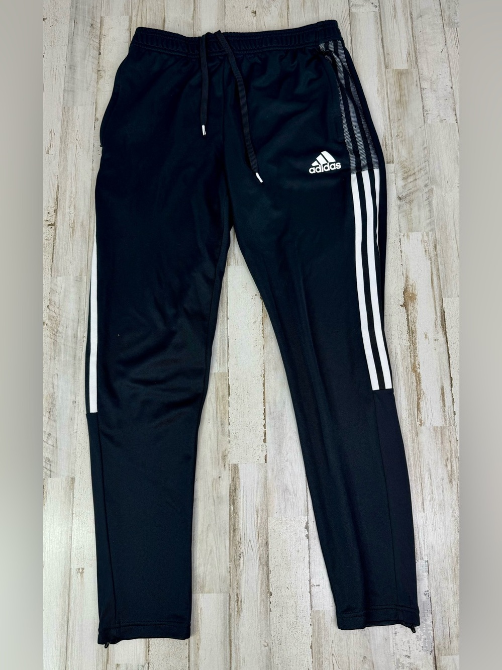 Adidas Climalite Men’s Medium Sweatpants Black White Stripe